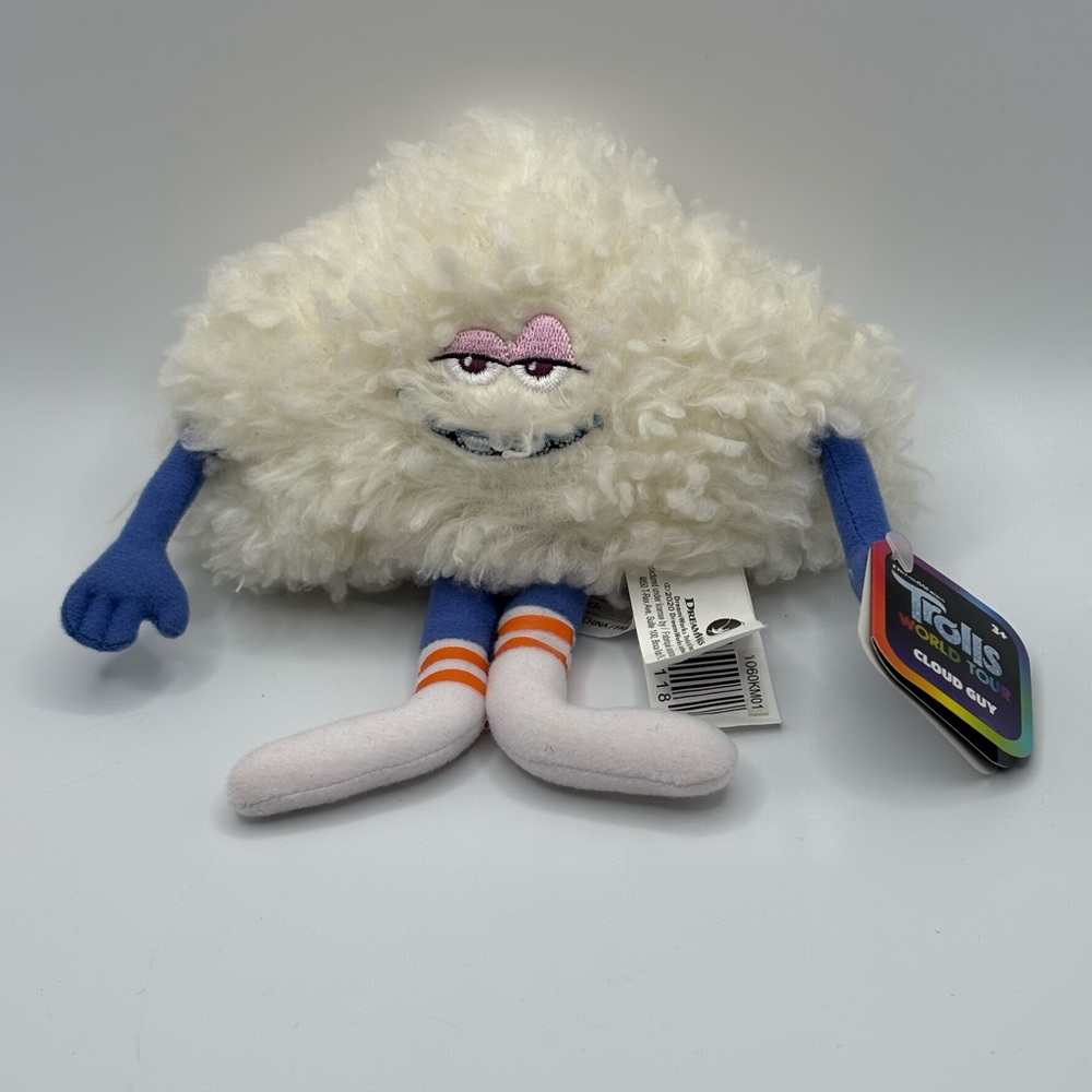 DreamWorks Trolls World Tour Cloud Guy Plush Stuffed Toy White Fluffy 10" Tags